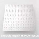 Black 16 Inch Square Rainfall Shower Head Ultrathin Stainless Steel Shower Head Chrome Bathroom Top Rain Head Shower Faucet Head