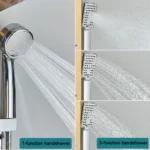 Black Bathroom Shower Panel Column Golden Rain Waterfall Shower Faucet Bidet Sprayer Tap SPA Massage Jet LED Bath Shower Set