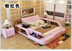real Genuine leather bed frame Modern Soft Beds with storage Home Bedroom Furniture cama muebles de dormitorio / camas quarto