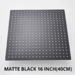 Black 16 Inch Square Rainfall Shower Head Ultrathin Stainless Steel Shower Head Chrome Bathroom Top Rain Head Shower Faucet Head