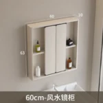 Bathroom Mirror Medicine Cabinet with Makeup Lights and Mirror Wall Mounted Cabinet with Adjustable Shelf Defogger Shower Mirror