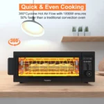 1800W Air Fryer Toaster Oven, Fabuletta 10-in-1 Countertop Convection Air Fryer Oven,Flip Up & Away Capability for Storage Space