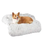 Cushion Pet Product Long Plush Dog Bed Warm Plush Cat House Big Size Square Soft Dog Beds For Large Dogs Puppy Bed House Nest  ﻿
