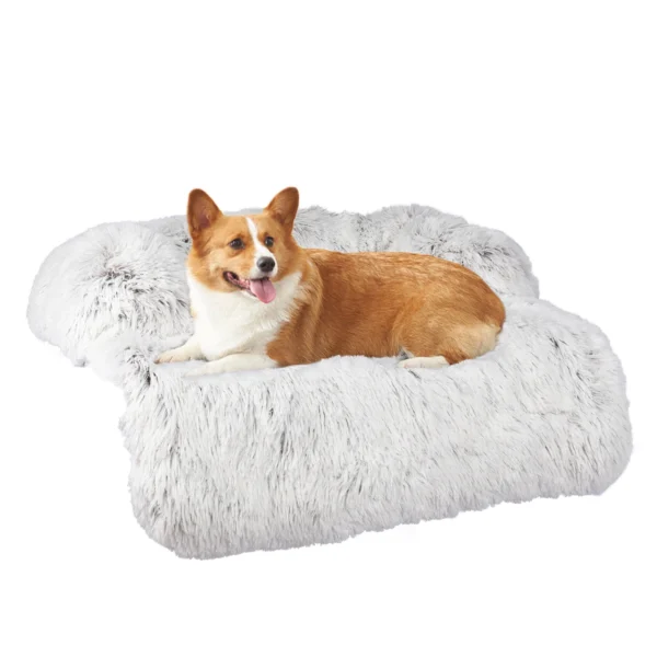 Cushion Pet Product Long Plush Dog Bed Warm Plush Cat House Big Size Square Soft Dog Beds For Large Dogs Puppy Bed House Nest  ﻿