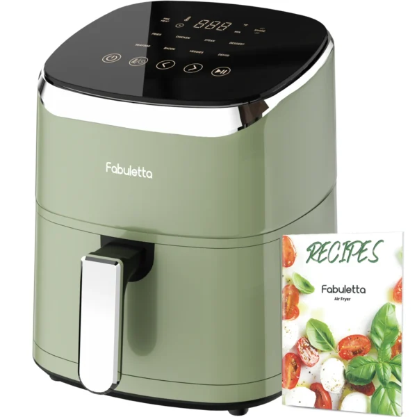 Air Fryer, Fabuletta 4.2QT Air Fryer Oven With 9 Customizable Cooking Programs,Tempered Glass Display, Dishwasher-Safe Nonstick