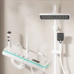 Hot Cold Piano Digital Bathroom Shower Set Rainfall Shower Head Brass Bathroom Faucet Accessories Digital Bathroom Shower System