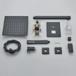 Black Concealed Shower System Rain Waterfall Bathroom Embedded Shower Faucet Set with Tub Spout