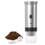 EAS-Wireless Electric Portable Espresso Coffee Machine Portable Coffee Maker 3-In-1 Capsule Powder Travel Coffee Maker Sliver