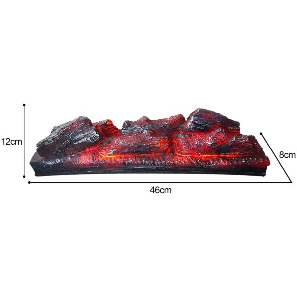 Electric Fireplace Simulated Charcoal Fake Firewood Decorative Flame Lamp Bonfire Shooting Props Museum Exhibition Hall(US Plug)