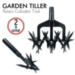 Garden Rotary Tiller, Manual Hand Tool for Soil Loaning & Ventilation, Wear Resistant Cultivator for Autumn Fall Gardening Care