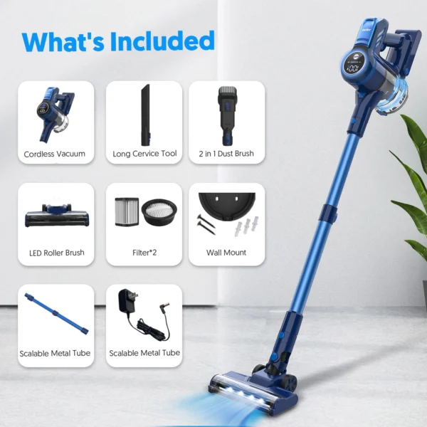 Sejoy 25Kpa Suction Power Handheld Cordless Wireless Vacuum Cleaner for Home Appliance 0.6L Dust Cup Removable Battery