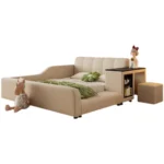 European Minimalist Waterproof Storage Bed Kids Stylish Headboard Modern Home Furniture Perfect Small Spaces Decoration Decor