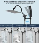 All Metal Shower Head, 10'' High Pressure Rainfall Shower Head, Showerhead Combo/Handheld Shower Wand,71'' Hose,