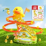 Duck Stairs Climbing Kids Toys Electric Duck Track Slide Toys Gifts Flashing Music Duck Roller Coaster Children Birthday Gifts