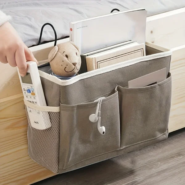 Bedhead Storage Rack, Durable Bed Bottom and Wall Mounted Space Saving Bedside Basket, Minimalist Design