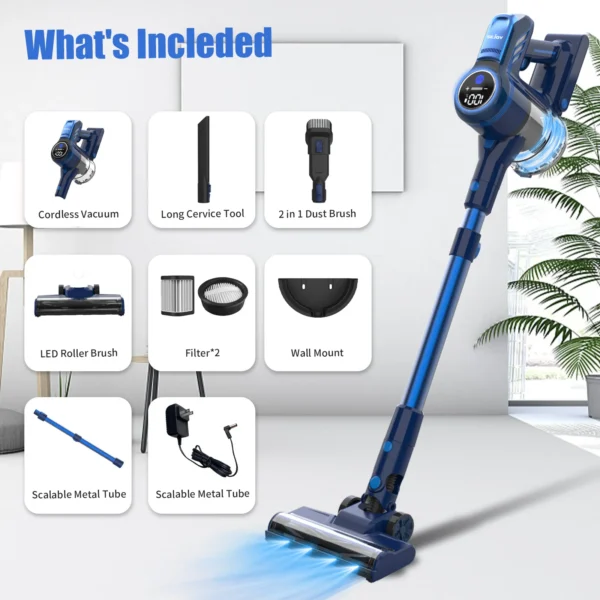 Sejoy 25Kpa Suction Power Handheld Cordless Wireless Vacuum Cleaner for Home Appliance 0.6L Dust Cup Removable Battery