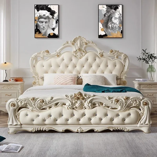 European Design Modern Bed Double Girls Safe Queen King Size Bed Platform Sleeping Headboards Muebles Lounge Suite Furniture