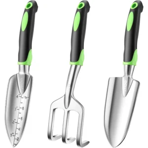 Garden Tools 3Piece Garden Tool Set with NonSlip Ergonomic Handles Lightweight Aluminum Alloy RustProof Durable Gardening Hand