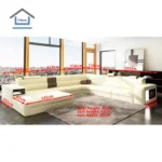 China new trend cheap modern leather sofa set with LED light leather sofa set living room furniture