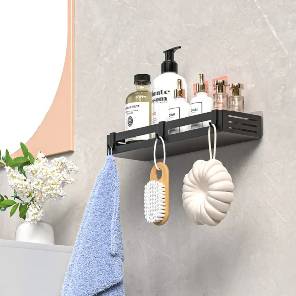 Bathroom storage rack, non perforated wall mounted storage rack, shower room, toilet storage, shower gel storage frame