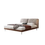 Wooden Upholstered Bed Frames Platform Full Size Modern Bed Headboard Sleeping Cama De Lujo Para Dormitorio Bedroom Furnitures