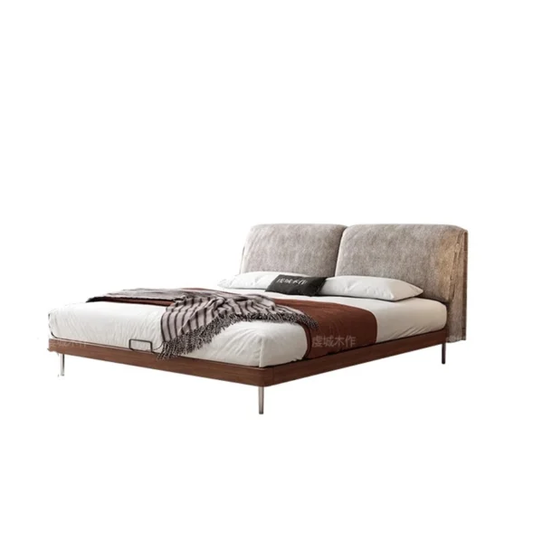 Wooden Upholstered Bed Frames Platform Full Size Modern Bed Headboard Sleeping Cama De Lujo Para Dormitorio Bedroom Furnitures