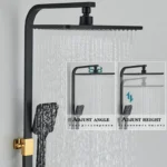 4-Function Button Digital Display Shower Faucet Set Chrome Rain Shower Column Constant Temperature Shower Wall Mounted
