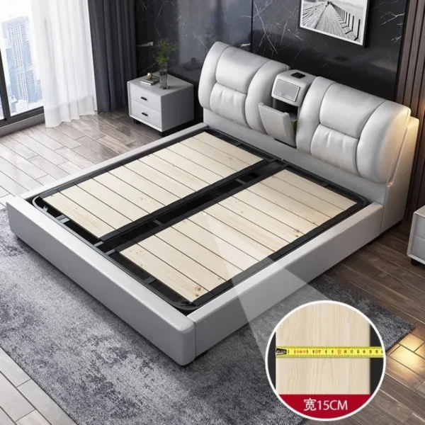 King Upholstered Beds Minimalist Frames Children Bedroom Beds Multifunctional Headboard Meubles De Chambre Home Furniture