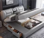 King Upholstered Beds Minimalist Frames Children Bedroom Beds Multifunctional Headboard Meubles De Chambre Home Furniture