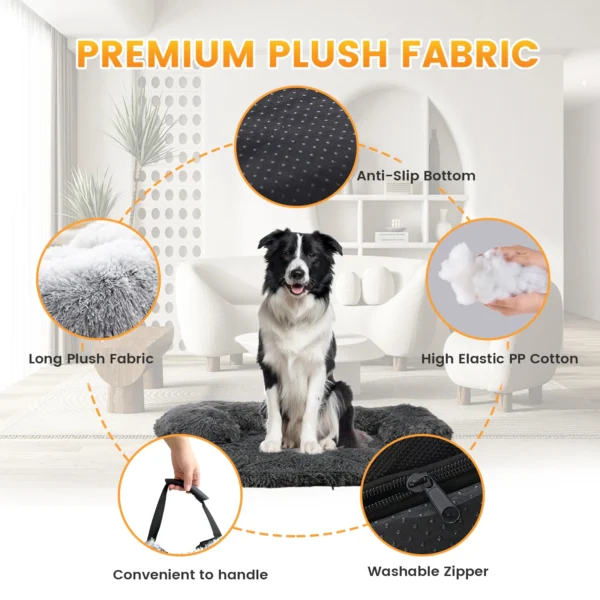 Cushion Pet Product Long Plush Dog Bed Warm Plush Cat House Big Size Square Soft Dog Beds For Large Dogs Puppy Bed House Nest  ﻿