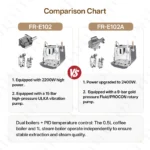 CAFOVO E102 Commercial Semi-Automatic Espresso Machine with PID Preinfusion Electronic Screen Control Storage Type Double Boiler