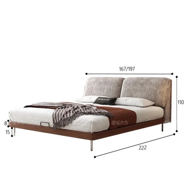 Wooden Upholstered Bed Frames Platform Full Size Modern Bed Headboard Sleeping Cama De Lujo Para Dormitorio Bedroom Furnitures
