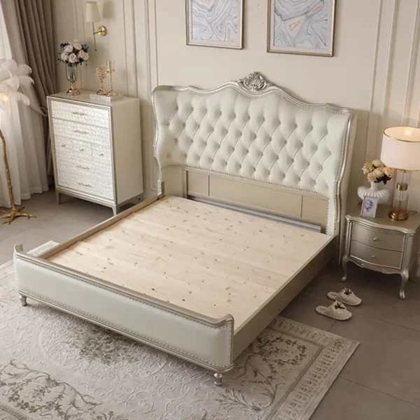 Double Modern Beds Wooden Floor Space Saving Comfortable Beds Soft Design Large Camarotes Para Dormitorio House Accessories