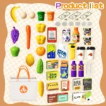 Pretend Play Calculator Cash Register Toys Supermarket Shop Cashier Registers with Scanner Credit Card Birthday Gifts for Kids