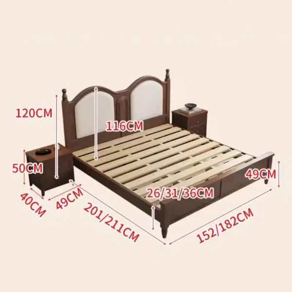 Europian Bedroom Bed Aesthetic Unique Nightstands Headboards Bed Modern Storage Cama Elastica Pula Pula Home Accessories