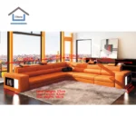 China new trend cheap modern leather sofa set with LED light leather sofa set living room furniture