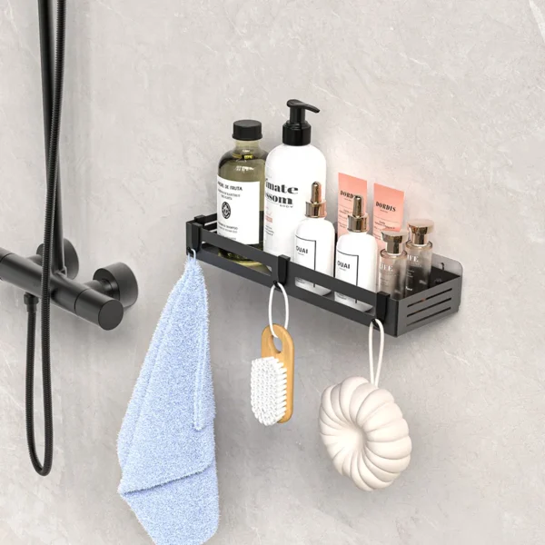 Bathroom storage rack, non perforated wall mounted storage rack, shower room, toilet storage, shower gel storage frame