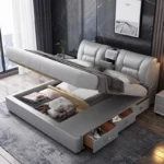 King Upholstered Beds Minimalist Frames Children Bedroom Beds Multifunctional Headboard Meubles De Chambre Home Furniture