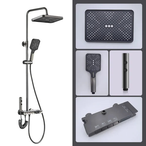 VGX Smart Shower System Intelligent Bathroom Digital Display Shower Faucet Set 4-way Rainlfall Bathroom Mixer Bidet Shower Set