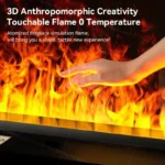 Modern 3D Steam Fireplace Silent Decorative Humidifier Electric Flame LED Water Vapor Fireplace Indoor Remote TV Wall Room Decor