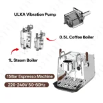 CAFOVO E102 Commercial Semi-Automatic Espresso Machine with PID Preinfusion Electronic Screen Control Storage Type Double Boiler