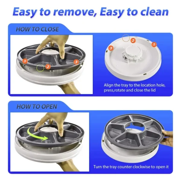 Automatic Pet Feeder Timing Feeder 6 Meals 6 Grids Cat Dog Electric Dry Food Dispenser Accessories Smart Control Pet Feeder