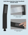 All Metal Shower Head, 10'' High Pressure Rainfall Shower Head, Showerhead Combo/Handheld Shower Wand,71'' Hose,