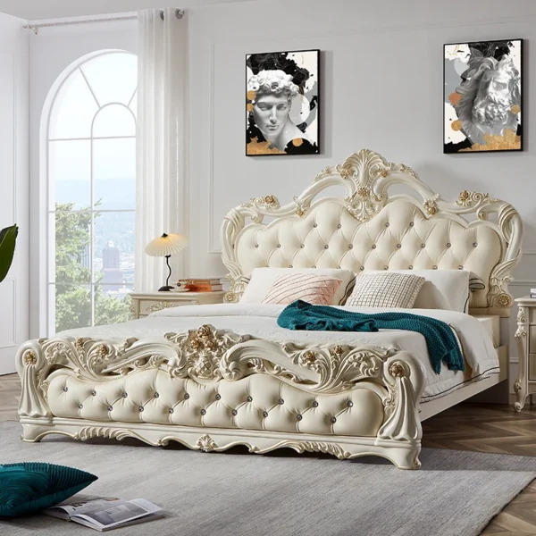 European Design Modern Bed Double Girls Safe Queen King Size Bed Platform Sleeping Headboards Muebles Lounge Suite Furniture
