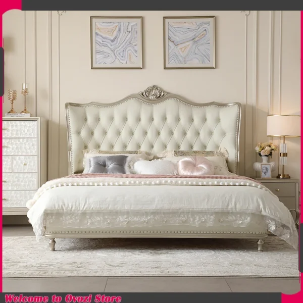 Double Modern Beds Wooden Floor Space Saving Comfortable Beds Soft Design Large Camarotes Para Dormitorio House Accessories