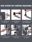 Cafelffe Cappuccino Espresso Machine Inox Semi Automatic Coffee Maker ESE POD&Powder Stainless Steel steam Hot /Cold cafetera