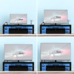 71IN LED TV Stand for 75/70/65 inch TV Modern Black Stand for Living Room with Storage Drawers High Gloss TV Cabinet