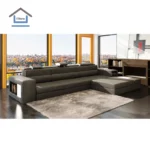 China new trend cheap modern leather sofa set with LED light leather sofa set living room furniture