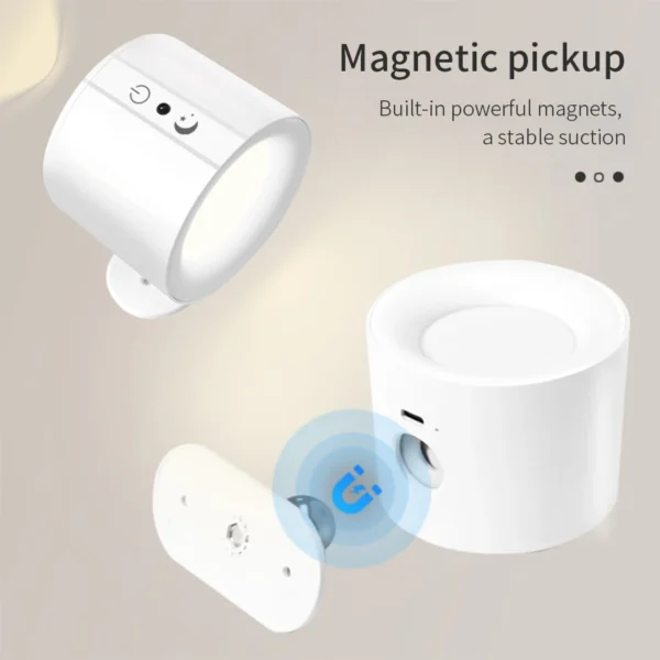LED Wall Sconces Light Touch Control Double Head Wall Lamp 360 Rotatable 3Colors Wall Lights Wireless Night Lights For Bedroom