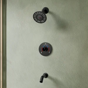 EVERSTEIN LED Light Shower Head System Shower Faucet Set with Brass Balanced Valve Wall Mount Tub Faucet